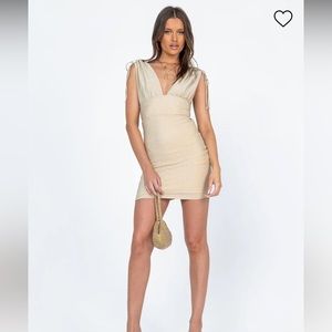 princess polly amari gold mini dress